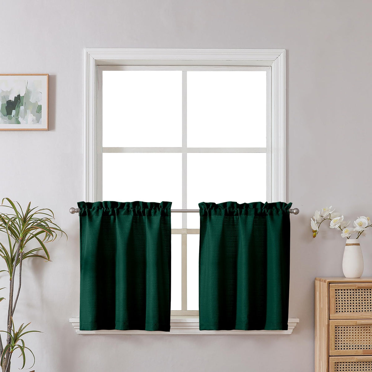 Chyhomenyc White Curtains 84 Inch Length 2 Panels 40Wx84L inches