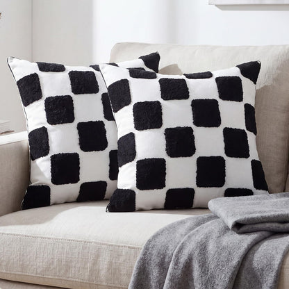 Mindsoft 2 Pcs Embroidered Throw Pillow Covers 18x18,Geometric,Colorful