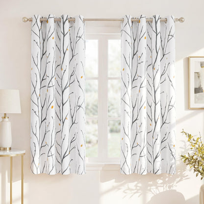 NICETOWN Grey Blackout Striped Pattern Curtains for Living Room, 52 x 84