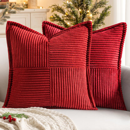 MIULEE Decorative Throw Pillow Covers for Couch 18x18 Inch Beige 2 Pack