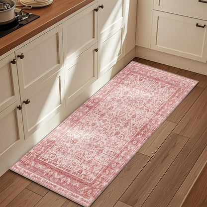OPPODREAM Vintage Blue Area Rugs 5x7, Washable Rug for Living Room