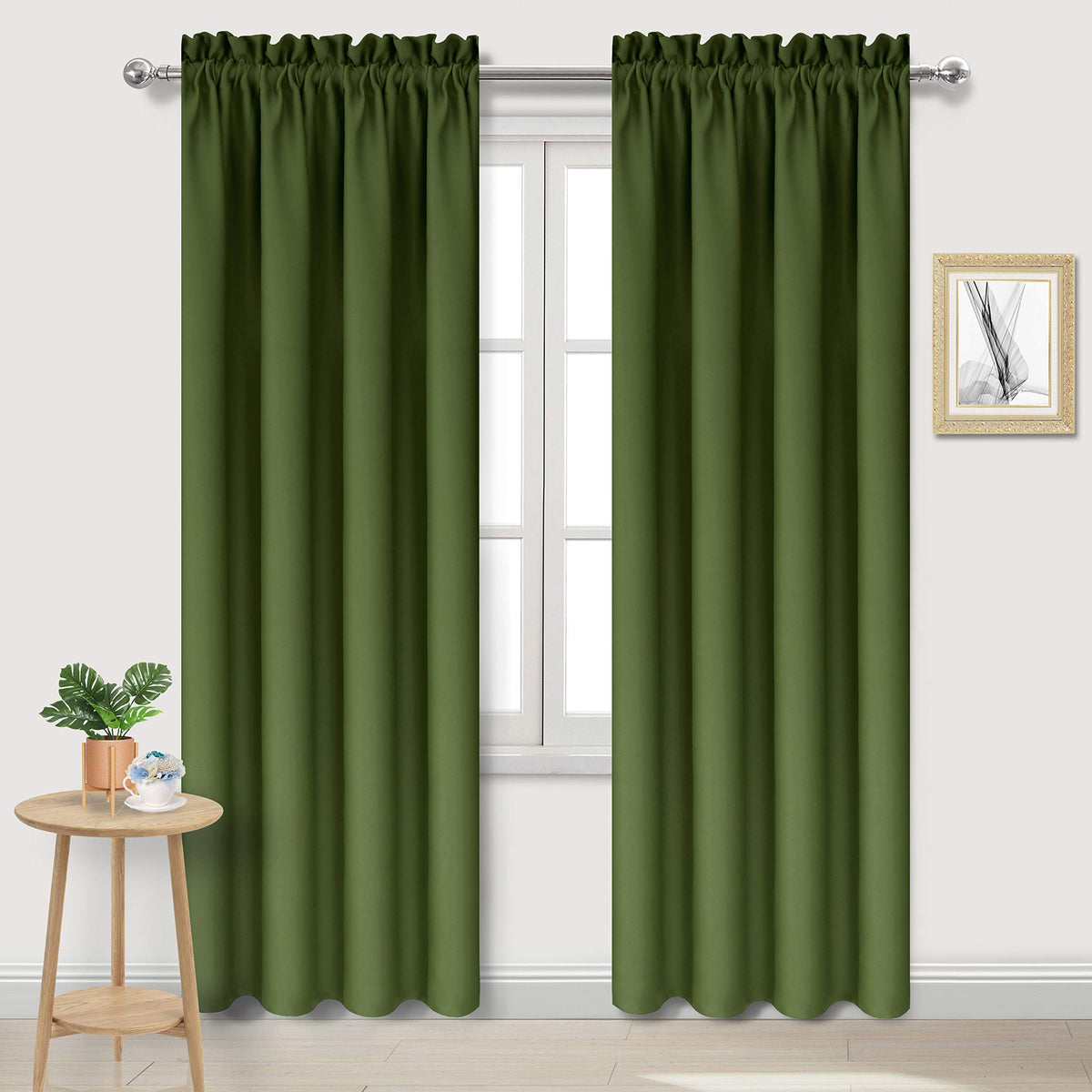 DWCN Blackout Curtains for Bedroom Living Room 42 x 63 Inch Long Black
