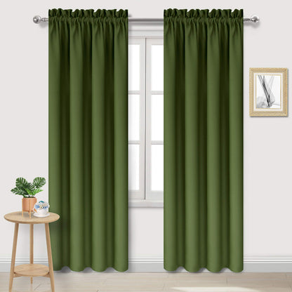 DWCN Blackout Curtains for Bedroom Living Room 42 x 63 Inch Long Black