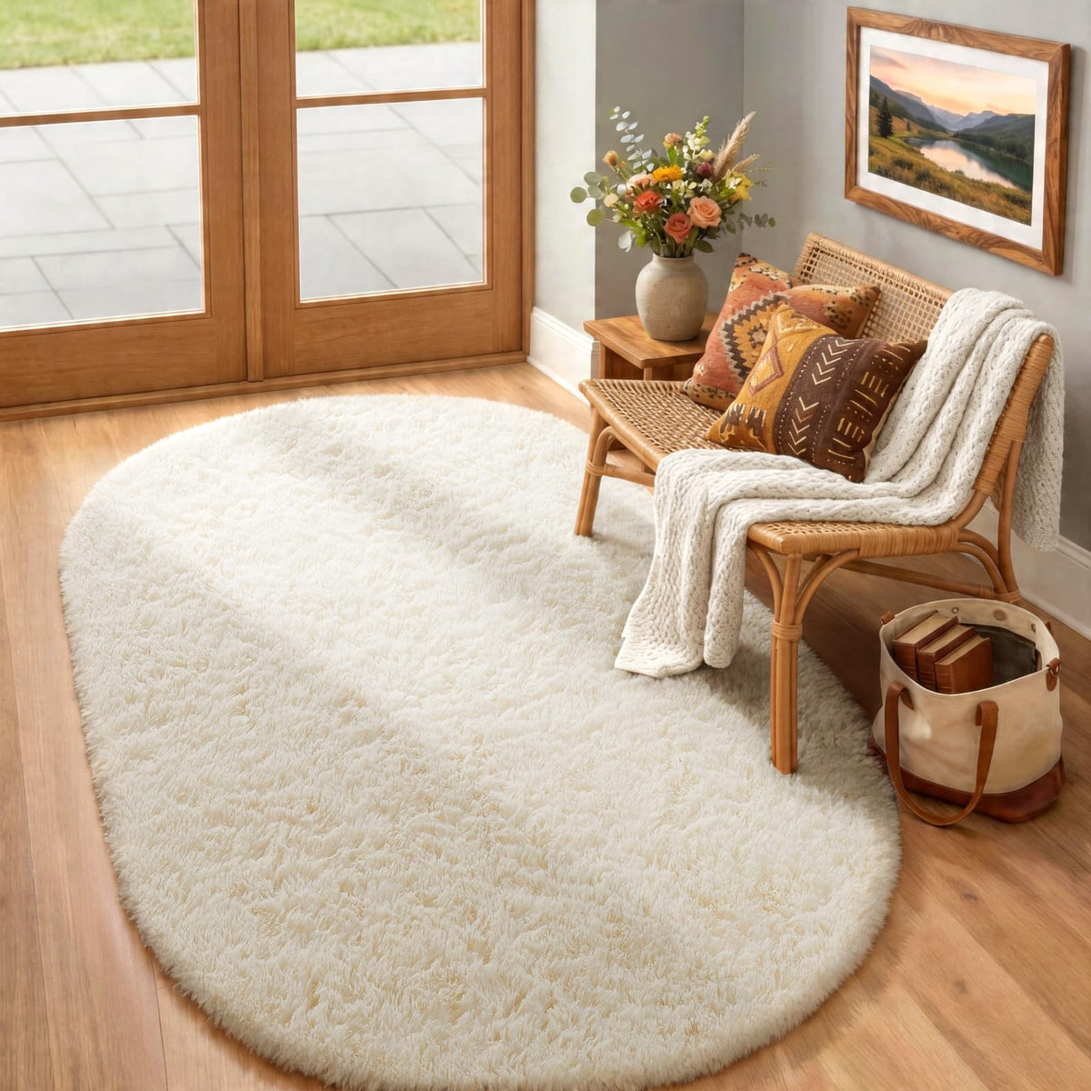 Ophanie Area Rugs for Living Room Bedroom, Washable Non-Slip Fluffy Soft Grey Shag Carpet, Indoor Floor Gray 4x6 Fuzzy Shaggy Living Room Plush Rug for Kids Home Dorm Decor Aesthetic