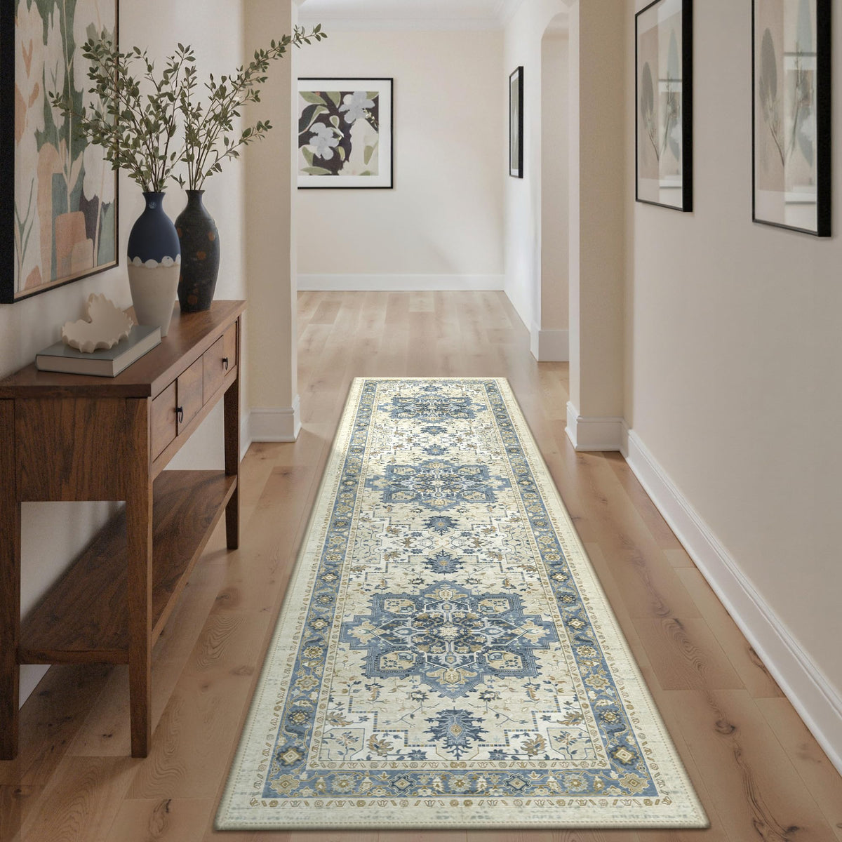 GENIMO 8x10 Washable Area Rugs for Living Room, Non Slip, Taupe Brown