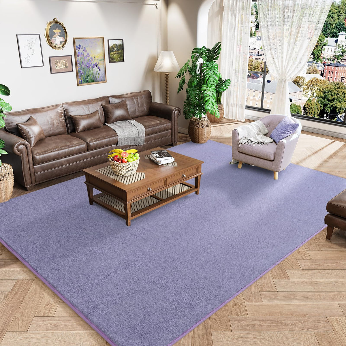 Amearea Modern Area Rugs for Bedroom Living Room, 4x6 Blue Memory Foam Rug