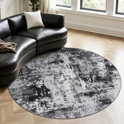 Rugflix 8x10 Area Rug for Living Room, Washable Navy Blue Dark Black Carpet