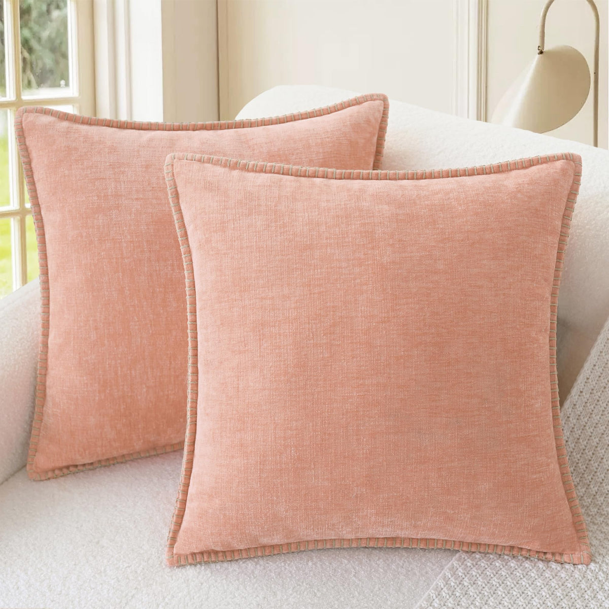 CaliTime Decorative Couch Throw Pillow Covers 18 X 18 Inches Smoke Blue