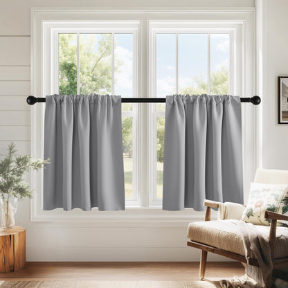 PONY DANCE Black Out Curtains 72 inch Long, Black, 2 Panels