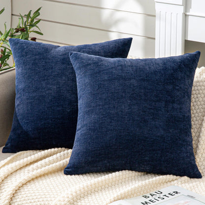 GAWAMAY Lumbar Support Pillow Decorative Rectangle Throw Pillow Covers 12"x20" Inch Set of 2, Soft Chenille Fall Pillowcase for Living Room Bedroom Sofa Couch Cushion Cover Grey 30x50cm (No Insert)