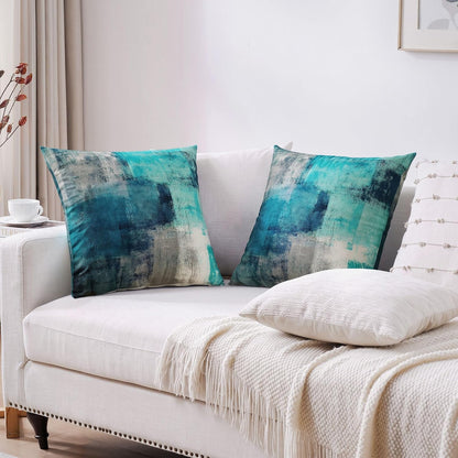 Throw Pillow Covers for Couch, 18x18 Inch, 2 Pack, Turquoise