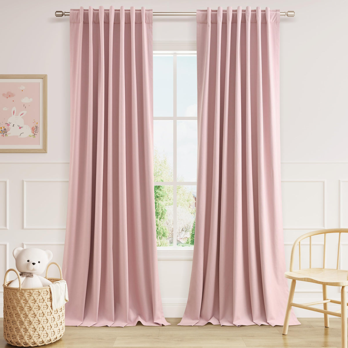 Guken Cream Linen Blackout Curtains 84 Inch Length 2 Panels Set for Living Room Bedroom Back Tab Thermal Insulated 100% Black Out Drapes Room Darkening Window Curtain Ivory Natural Beige