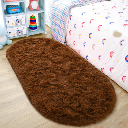 Noahas 2x6 Black Fluffy Soft Runner Rug Non-Slip for Bedroom Dorm Hallway