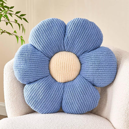 Kcvvcr Flower Throw Pillow, Soft White 14.9" Shaped Floor Pillow for Home Decor, Cute Aesthetic Plush Decorative Pillows for Bed, Sofa, Couch