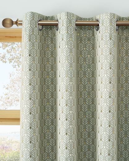 NICETOWN Grey Blackout Striped Pattern Curtains for Living Room, 52 x 84