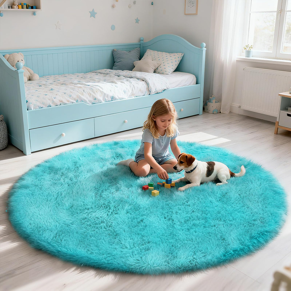 8x10 Fluffy Area Rugs for Living Room,Black Large Shag Area Rug for Bedroom