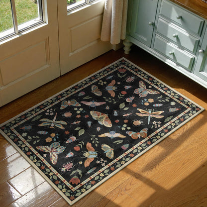 Lahome Bug Washable Area Rugs 5x7, Soft Green Rug for Living Room Bedroom