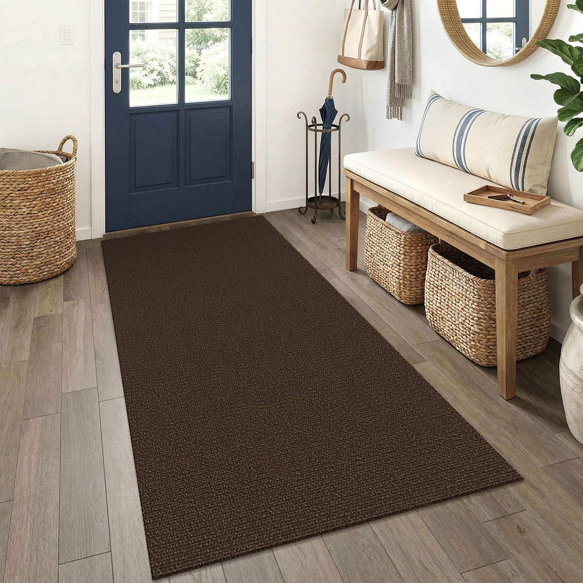 EARTHALL Washable Area Rug, Non Slip Entryway Rug, 4x6 Ft, Sand/Beige