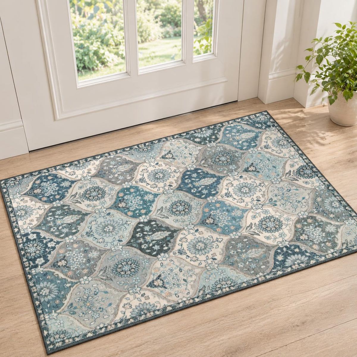 Lahome Moroccan Kitchen Rugs Non Slip Washable, 2x4 Rugs for Entryway