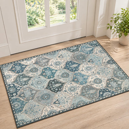 Lahome Moroccan Kitchen Rugs Non Slip Washable, 2x4 Rugs for Entryway
