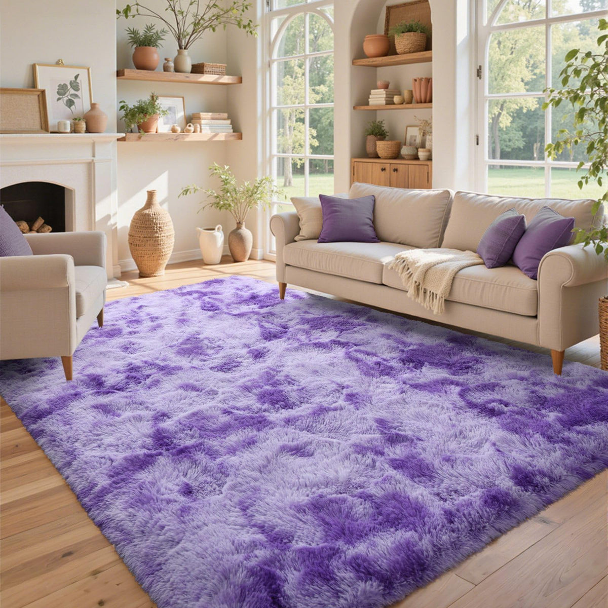 5x7 Black Area Rugs for Living Room, Large Fluffy Shag Bedroom Rugs Non-Slip, Ultra Soft Plush Carpet for Nursery Kids PlayRoom Dorm Office Indoor Modern Carpets