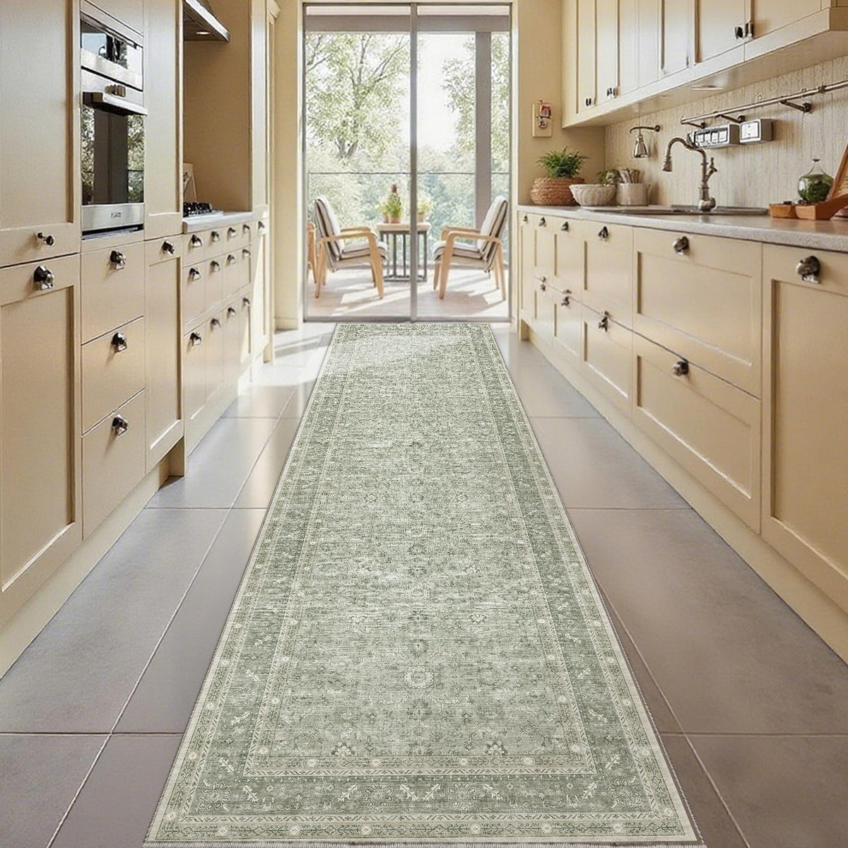 OPPODREAM Vintage Blue Area Rugs 5x7, Washable Rug for Living Room