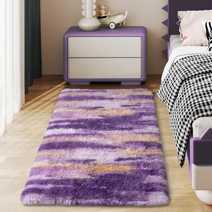 Ultra Soft Runner Rugs for Bedroom Hallways with Upgraded Non-Slip Rubber Backing & Thick Memory Sponge, 2x6 Feet Fluffy Shag Throw Area Rug for Bedside Dorm Dark Grey