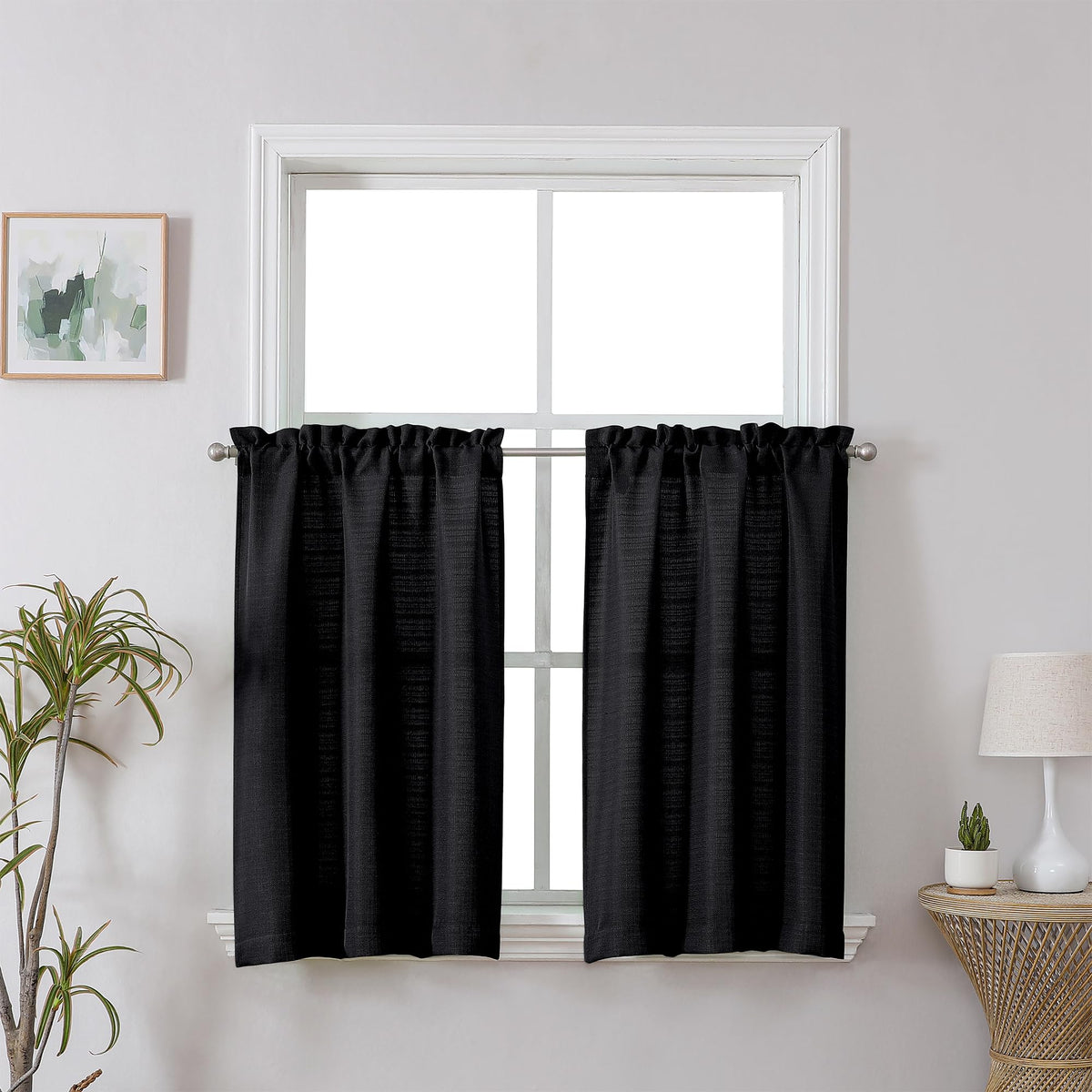 Chyhomenyc White Curtains 84 Inch Length 2 Panels 40Wx84L inches