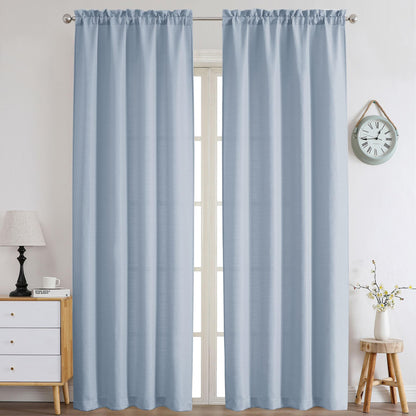 Chyhomenyc White Curtains 84 Inch Length 2 Panels 40Wx84L inches