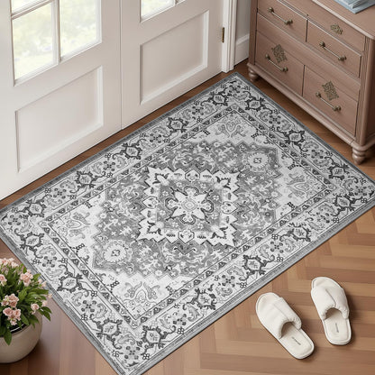Lofus 5x7 Area Rugs for Living Room Bedroom, Soft Boho Carpet Floral Brown