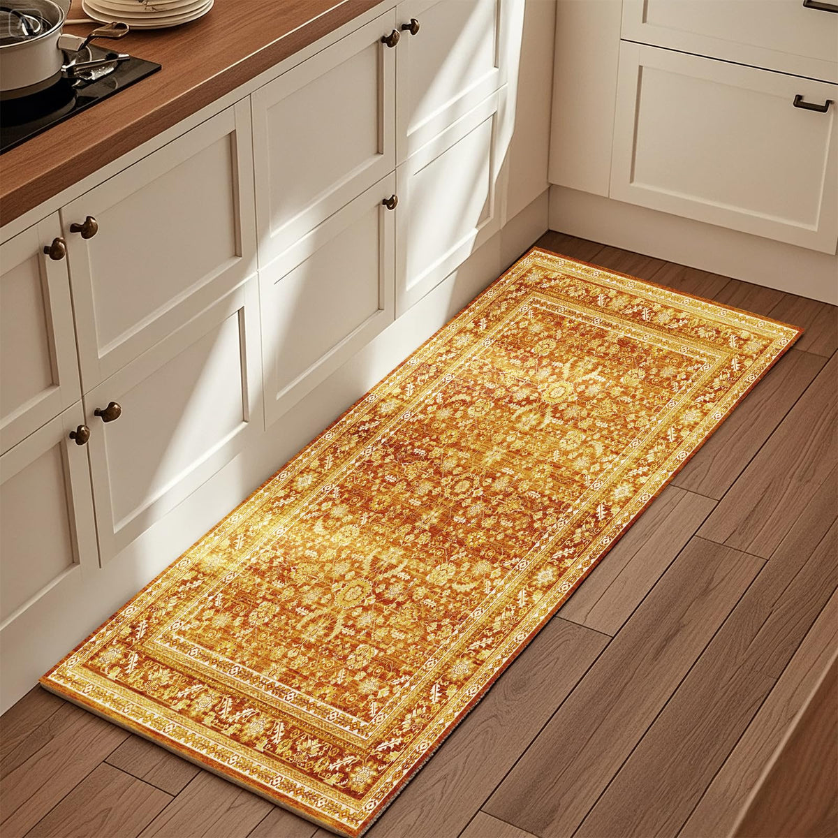 OPPODREAM Vintage Blue Area Rugs 5x7, Washable Rug for Living Room