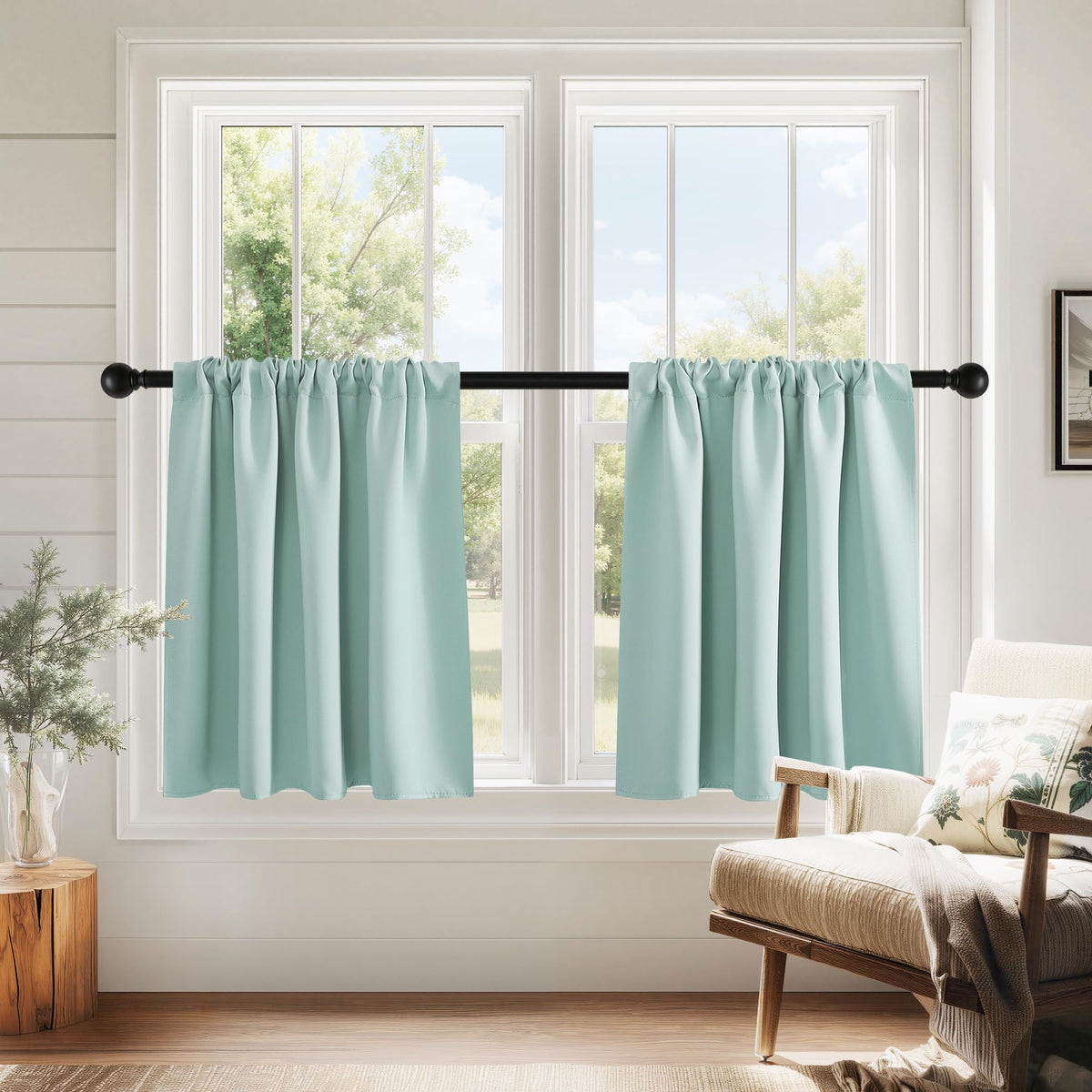 PONY DANCE Black Out Curtains 72 inch Long, Black, 2 Panels