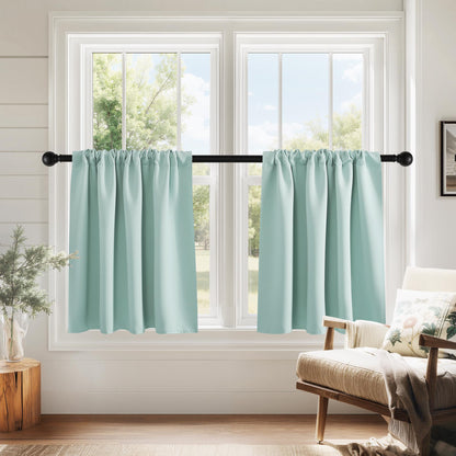 PONY DANCE Black Out Curtains 72 inch Long, Black, 2 Panels