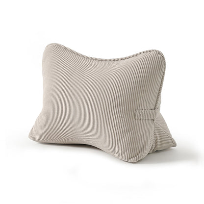 Pat. Pend. Corduroy Ergonomic Lumbar Support Pillow for Sitting Support, Triangle Back Cushion for Sofa, Armchair & Bed, Washable Cover, Avocado Green