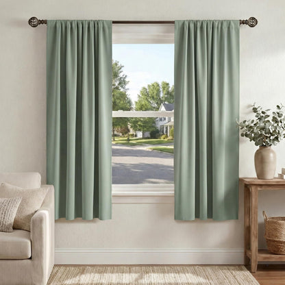 PONY DANCE Black Out Curtains 72 inch Long, Black, 2 Panels
