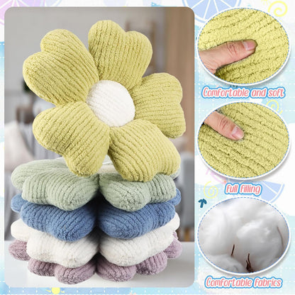 Beeveer 10 Pcs 15.75" Flower Plush Pillow for Sofa,Multicolor,Multicolor