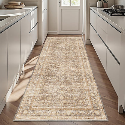 OPPODREAM Vintage Blue Area Rugs 5x7, Washable Rug for Living Room