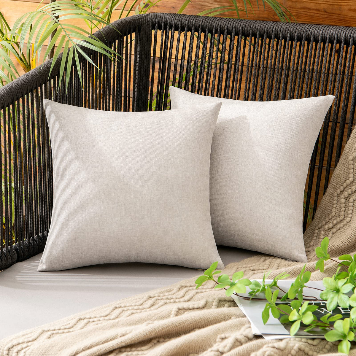 MIULEE Decorative Outdoor Pillow Covers Fall 18x18 Rust