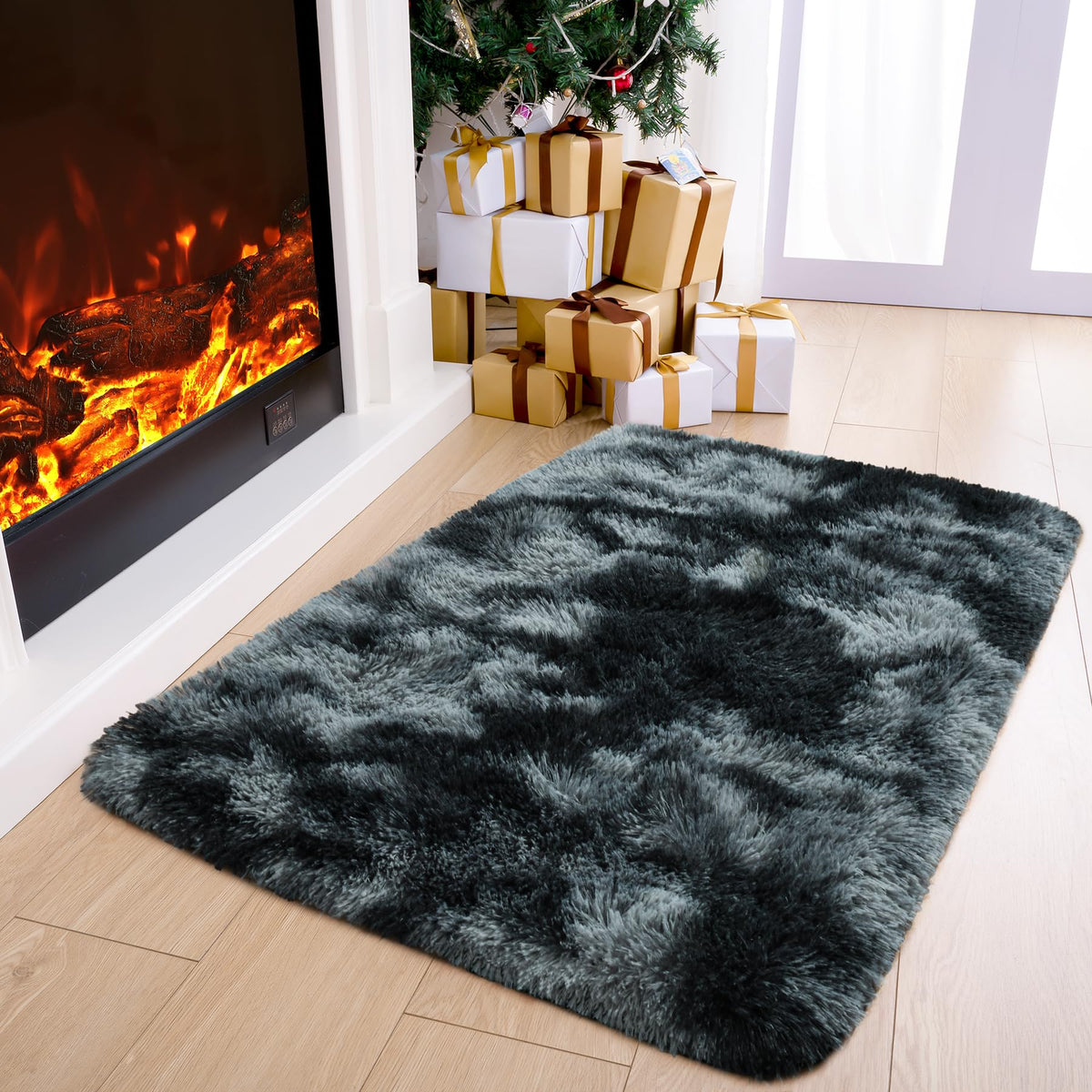Noahas 2x6 Black Fluffy Soft Runner Rug Non-Slip for Bedroom Dorm Hallway