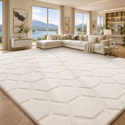 Sour Lemon 8x10 Area Rugs for Living Room Bedroom, Large Carpet Grey Rug