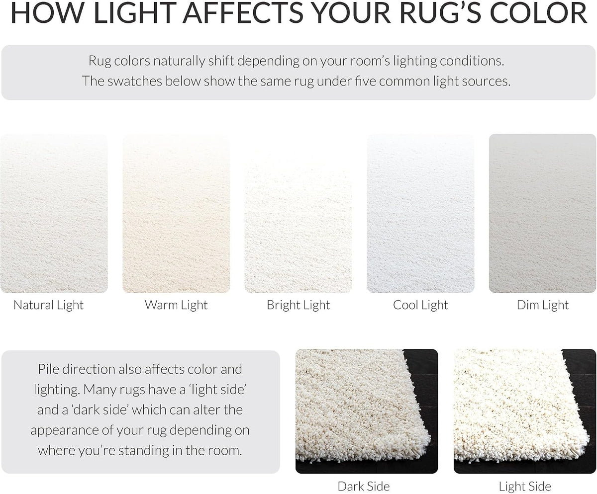SAFAVIEH Milan Shag Collection 8'6" x 12' Ivory SG180 Solid Non-Shedding Living Room Bedroom Dining Room Entryway Plush 2-inch Thick Area Rug
