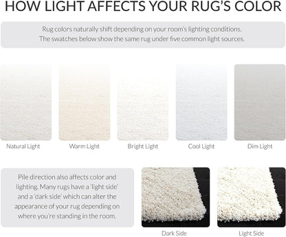 SAFAVIEH Milan Shag Collection 8'6" x 12' Ivory SG180 Solid Non-Shedding Living Room Bedroom Dining Room Entryway Plush 2-inch Thick Area Rug