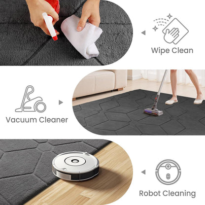Sour Lemon 8x10 Area Rugs for Living Room Bedroom, Large Carpet Grey Rug