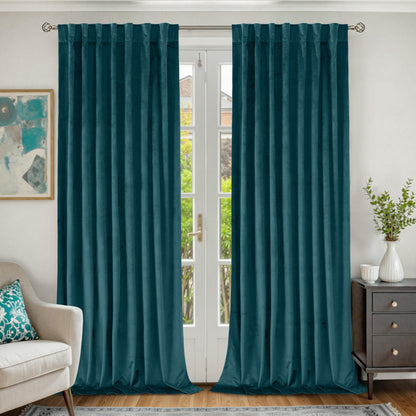 BGment Olive Green Velvet Blackout Curtains 52 x 84 Inch Length, 2 Panels
