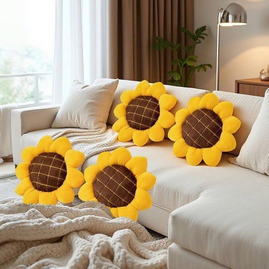 2 Pcs Sunflower Pillow 15" Yellow Decorative Throw Pillows for Home Decor