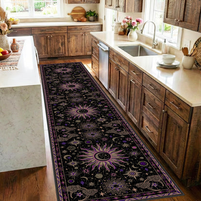 Vacuum-Friendly, 5x7 Washable Area Rug, Black Gold Beige Red