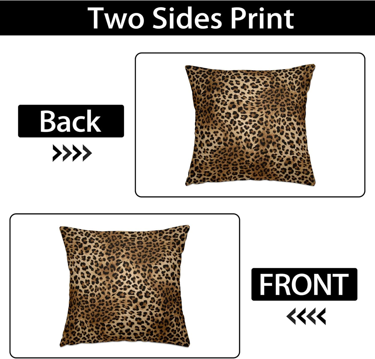 Leopard Print Throw Pillow Covers 18x18 Inches Deep Brown Cheeth Decorative Pillow Case Set of 2 Soft Velvet Pillows Cushion Cover for Couch Bed Sofa Living Room (Deep Brown, 18" L x 18" W)