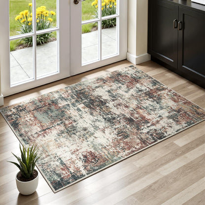 Rugflix 8x10 Area Rug for Living Room, Washable Navy Blue Dark Black Carpet