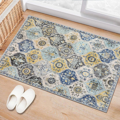 Lahome Moroccan Kitchen Rugs Non Slip Washable, 2x4 Rugs for Entryway