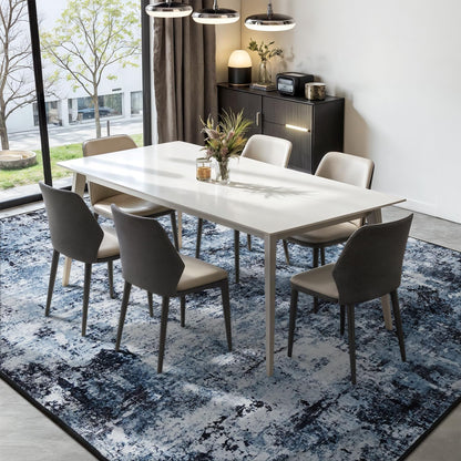 Rugflix 8x10 Area Rug for Living Room, Washable Navy Blue Dark Black Carpet